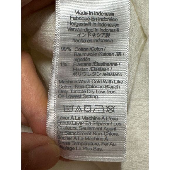 MADEWELL Knit Lightspun Camp Shirt, Tortoise Shell Buttons, Ivory, Sz M - Picture 9 of 10